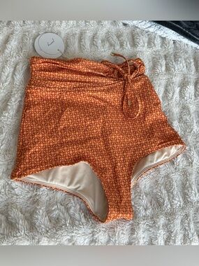 peony AUS High-Waist Orange Patterned Swim